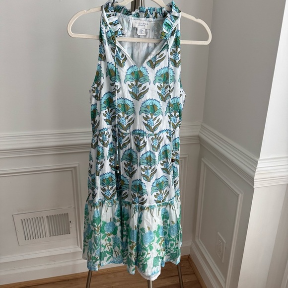 NWOT Calypso St. Barth Floral Sleeveless Dress in Blue, White and Green Size M - Picture 1 of 6